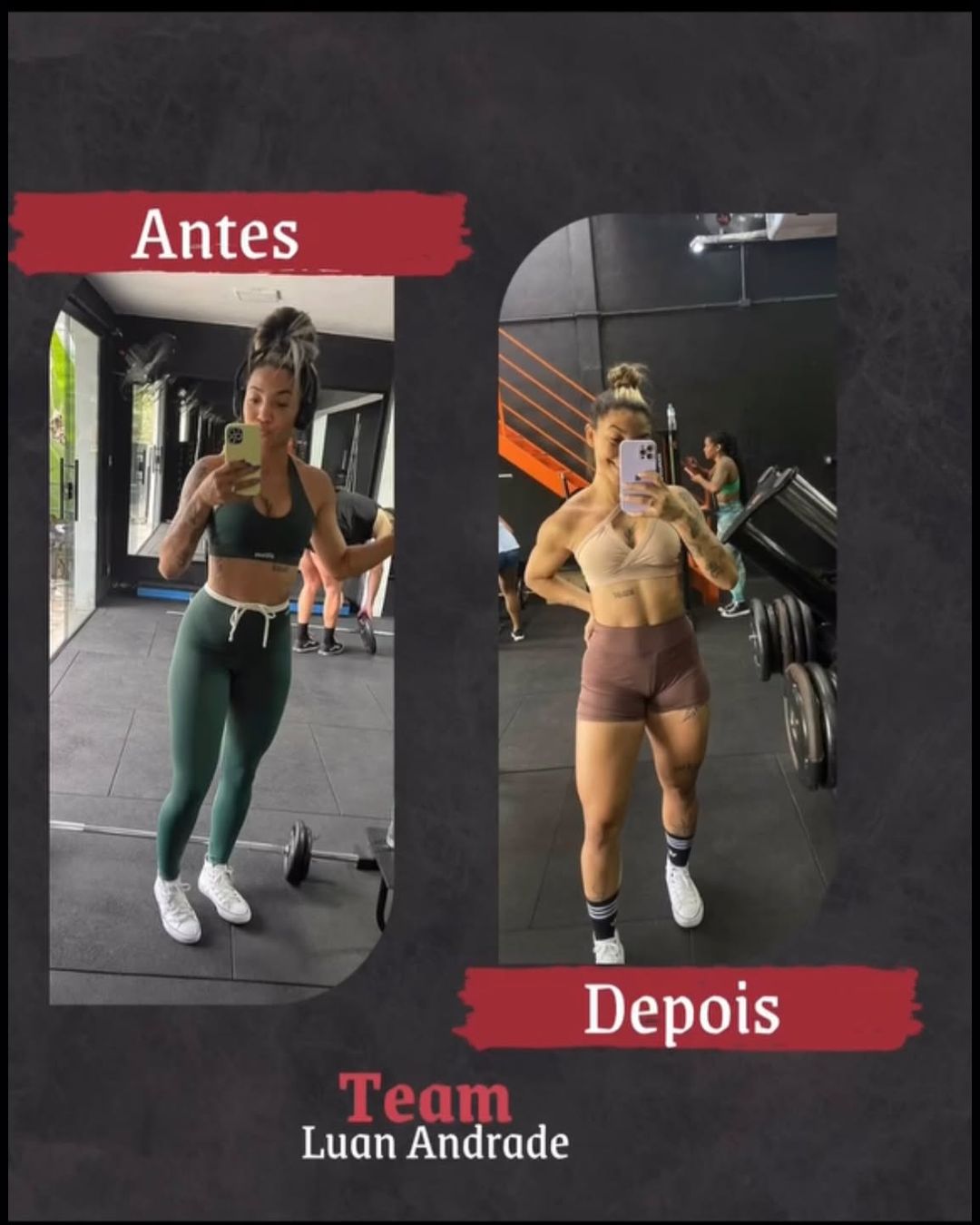 Antes e depois de aluna do Team Luan Andrade